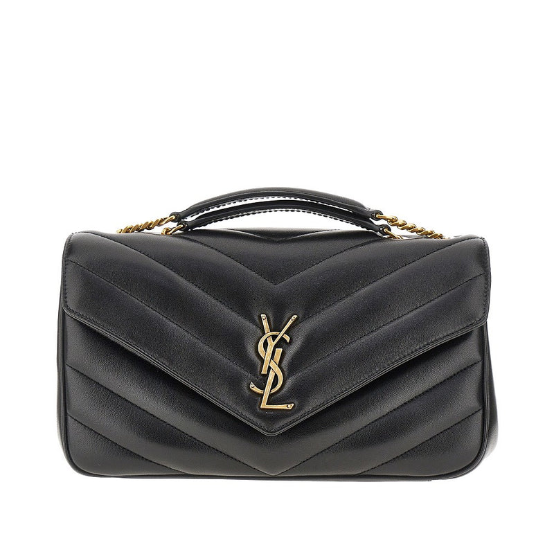 Saint Laurent Saint Laurent Quilted Nappa Leather Loulou Bag Black - World Class Fashion
