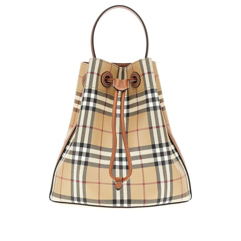 Burberry Burberry Small Bucket Bag Check Motif Beige - World Class Fashion