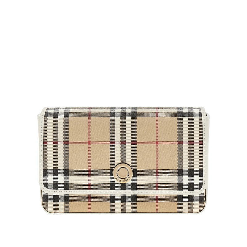 Burberry Burberry Hampshire Check Crossbody Bag Beige - World Class Fashion