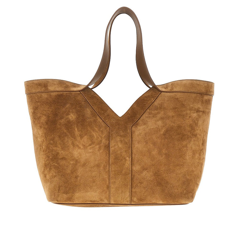 Saint Laurent Saint Laurent Suede Leather Small 'Y' Tote Bag Brown - World Class Fashion