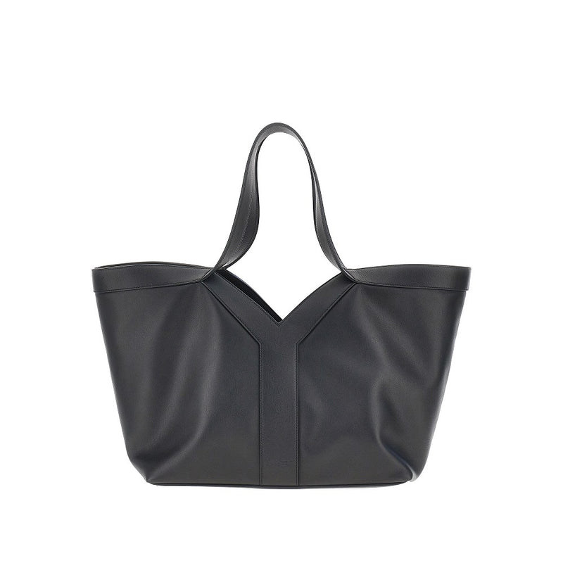 Saint Laurent Saint Laurent Leather Small 'Y' Tote Bag Black - World Class Fashion