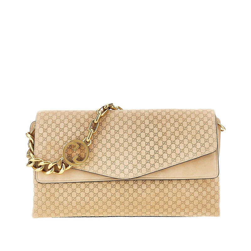 Gucci Gucci Leather Shoulder Bag Beige Women - World Class Fashion