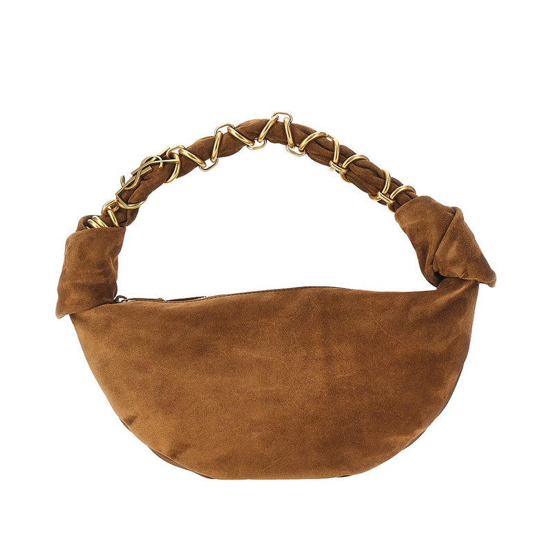 Saint Laurent Saint Laurent Amalia Suede Mini Hobo Bag Brown - World Class Fashion