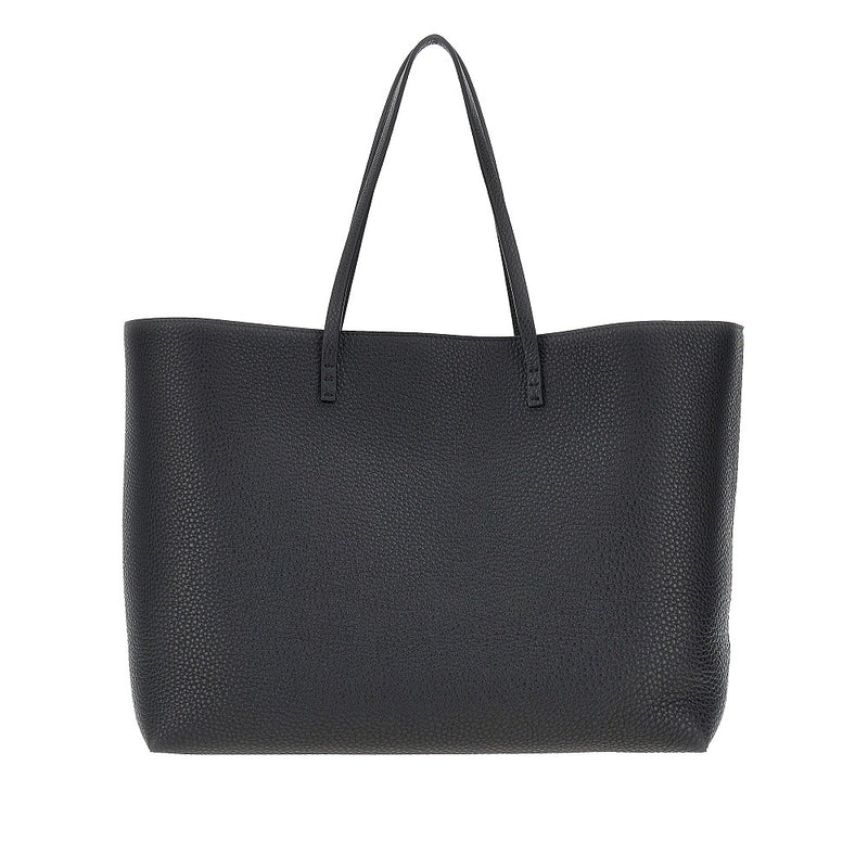 Fendi Fendi Medium 'Roll' Grained Leather Shopping Bag Black - World Class Fashion