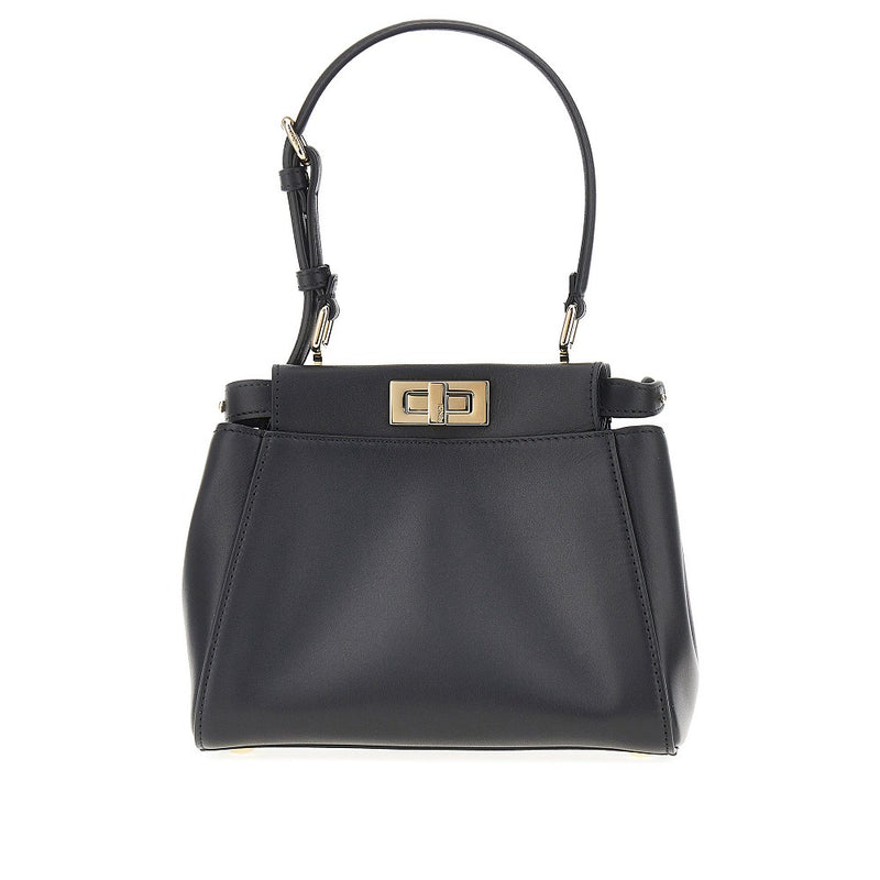 Fendi Fendi My Peekaboo Leather Mini Bag Black - World Class Fashion