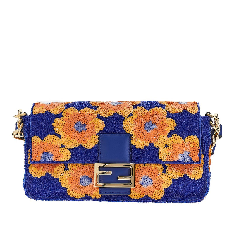 Fendi Fendi Baguette Bag with Sequins Blue - World Class Fashion