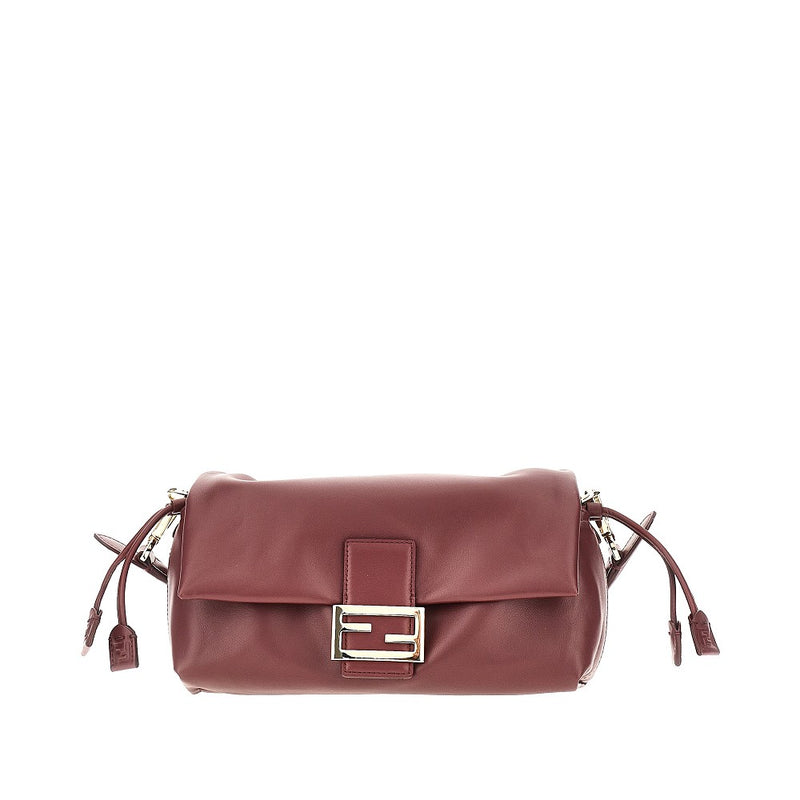 Fendi Fendi Medium Leather Baguette® Soft Bag Red - World Class Fashion