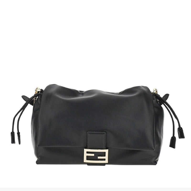 Fendi Fendi Large Leather Baguette® Soft Bag Black - World Class Fashion