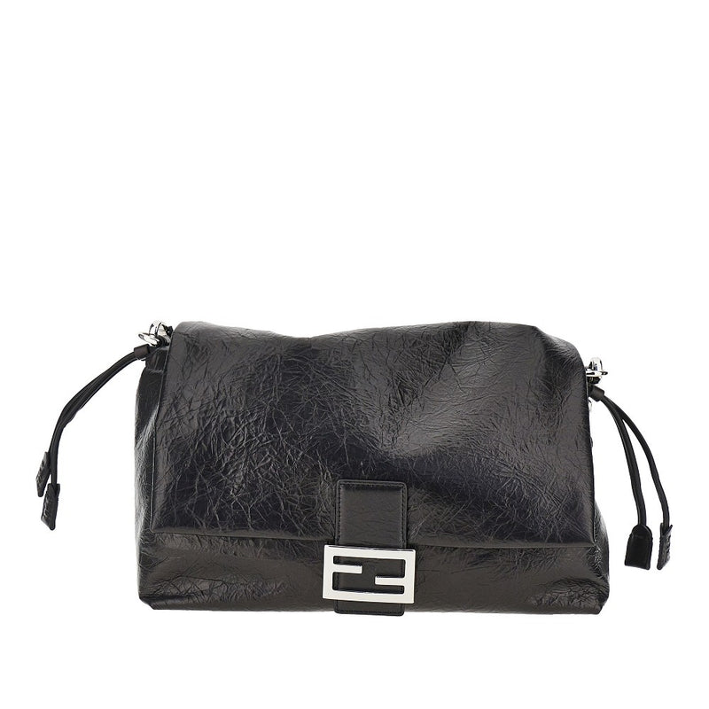 Fendi Fendi Large Leather Baguette® Soft Bag Black - World Class Fashion