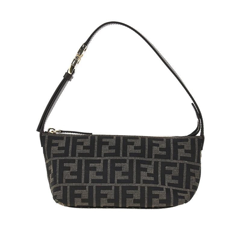 Fendi Fendi FF Jacquard Fabric Small Vanity Bag Brown - World Class Fashion