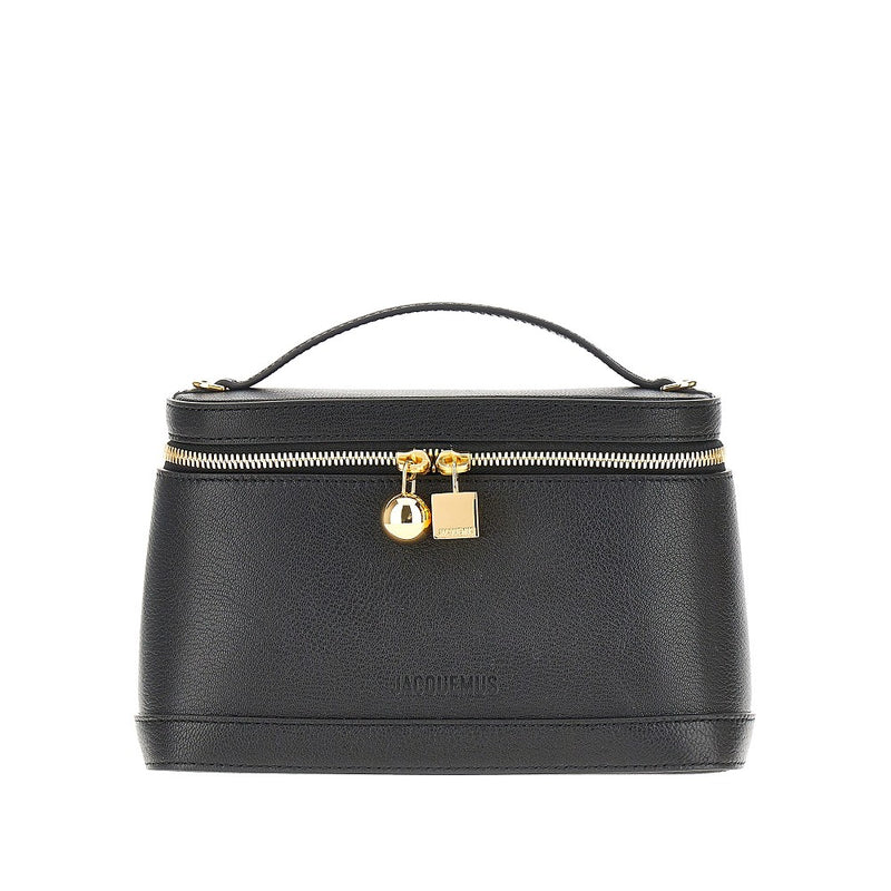 Jacquemus Jacquemus Leather Petit Vanity Bag Black - World Class Fashion