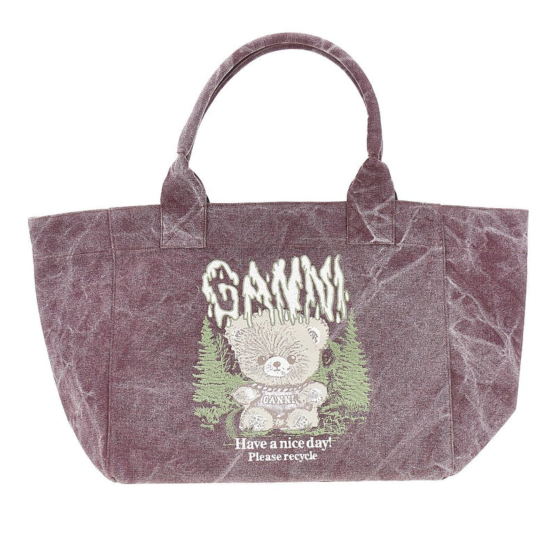 Ganni Ganni 'Forest Teddy' Large Tote Bag - World Class Fashion