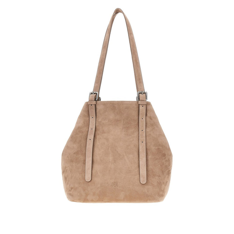 Autentica 504 Autentica 504 Galatea Suede Leather Bag Beige - World Class Fashion