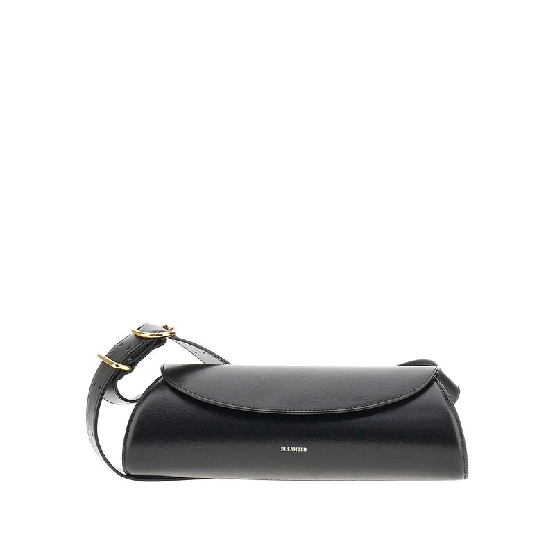 Jil Sander Jil Sander Cannolo Leather Crossbody Bag Black - World Class Fashion