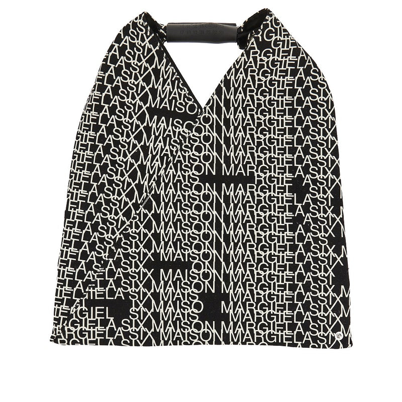 Mm6 Mm6 Printed Canvas Medium Japanese Bag Black - World Class Fashion