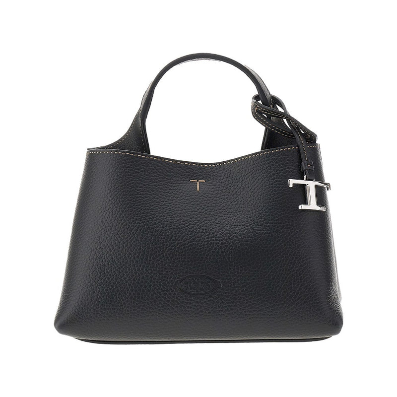 Tods Tods Grain Leather Micro Shopping Bag Black - World Class Fashion