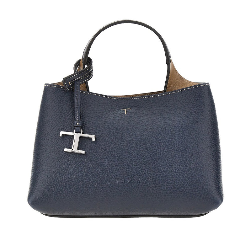 Tods Tods Grained Leather Micro Shopping Bag Blue - World Class Fashion
