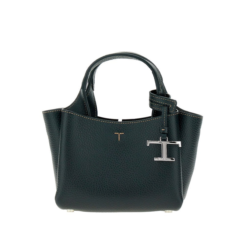 Tods Tods Grained Leather Mini Shopping Bag Black - World Class Fashion