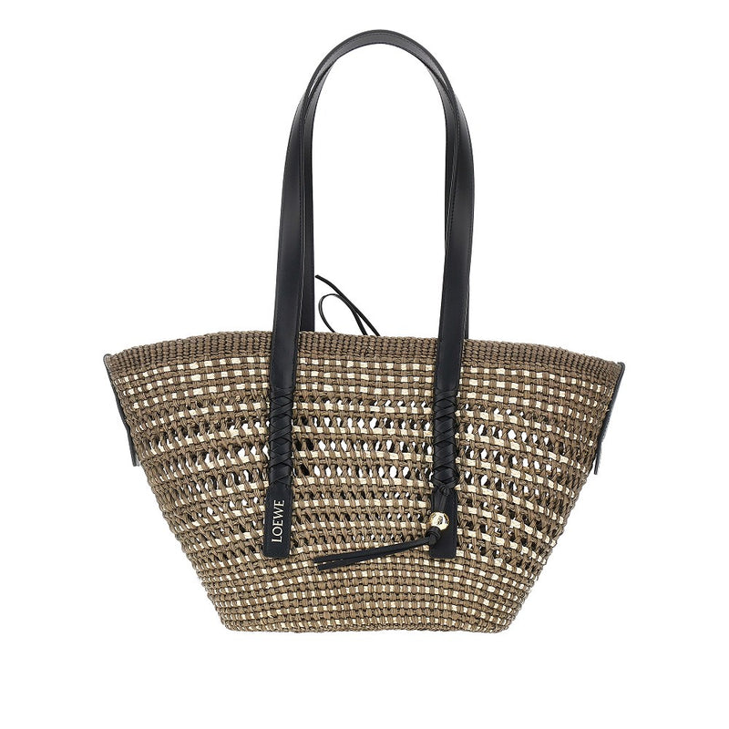 Loewe Loewe Braided Palm Medium Basket Bag Green - World Class Fashion