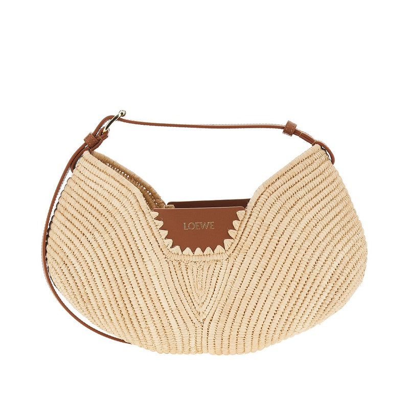 Loewe Loewe Raffia and Leather Medium Swing Bag Brown - World Class Fashion