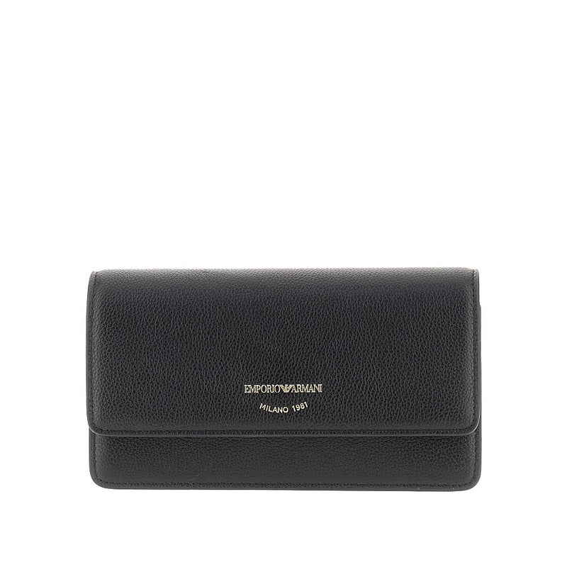 Emporio Armani Emporio Armani Grained Leather Clutch Black Women - World Class Fashion