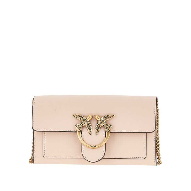 Pinko Pinko Love Bag One Leather Clutch Pink - World Class Fashion