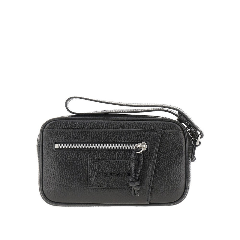 Emporio Armani Emporio Armani Grained Leather Pouch Black - World Class Fashion