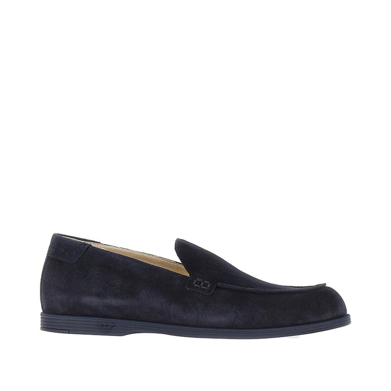 Emporio Armani Emporio Armani Suede Leather Loafers Blue Men - World Class Fashion