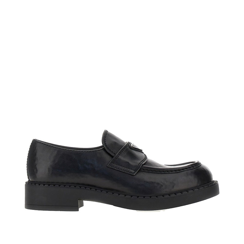 Prada Prada Hammered Leather Loafers Black Men - World Class Fashion
