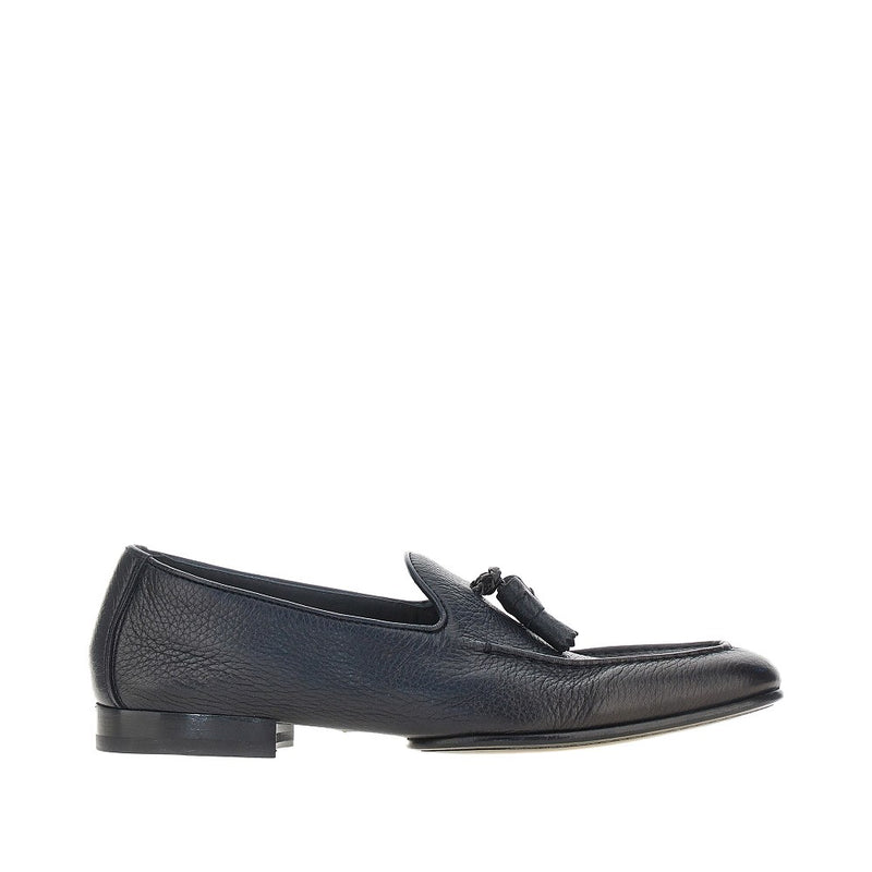 Doucal's Doucal's Grained Leather Loafers Blue Men - World Class Fashion