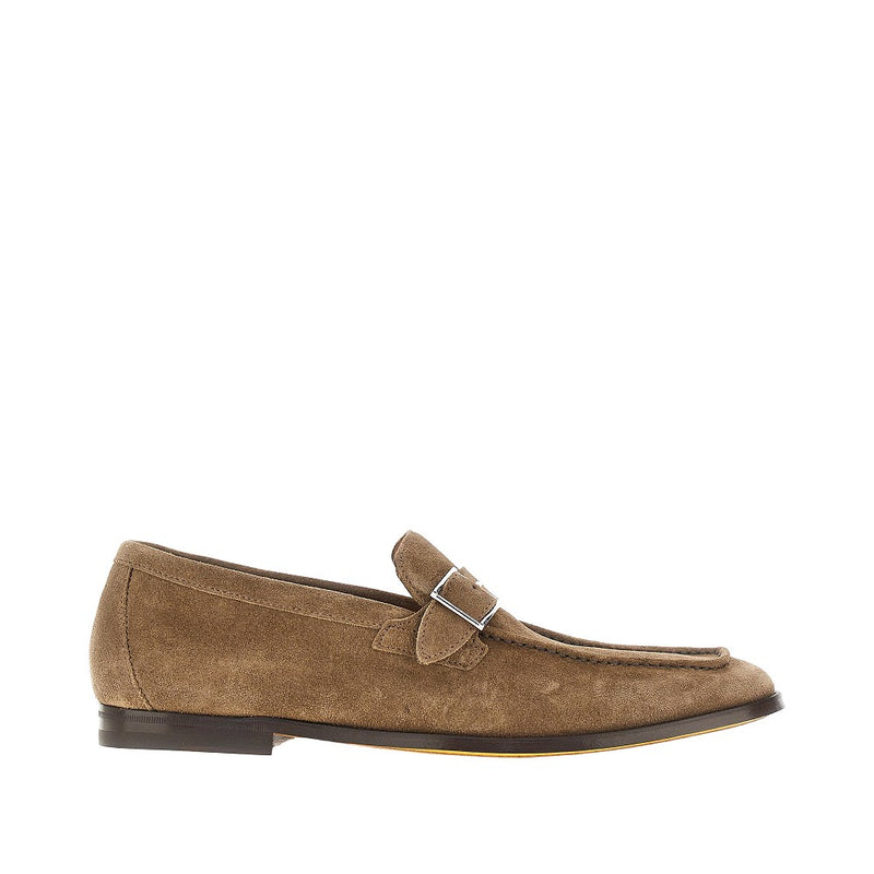 Doucal's Doucal's Suede Leather Buckled Strap Loafers Brown - World Class Fashion