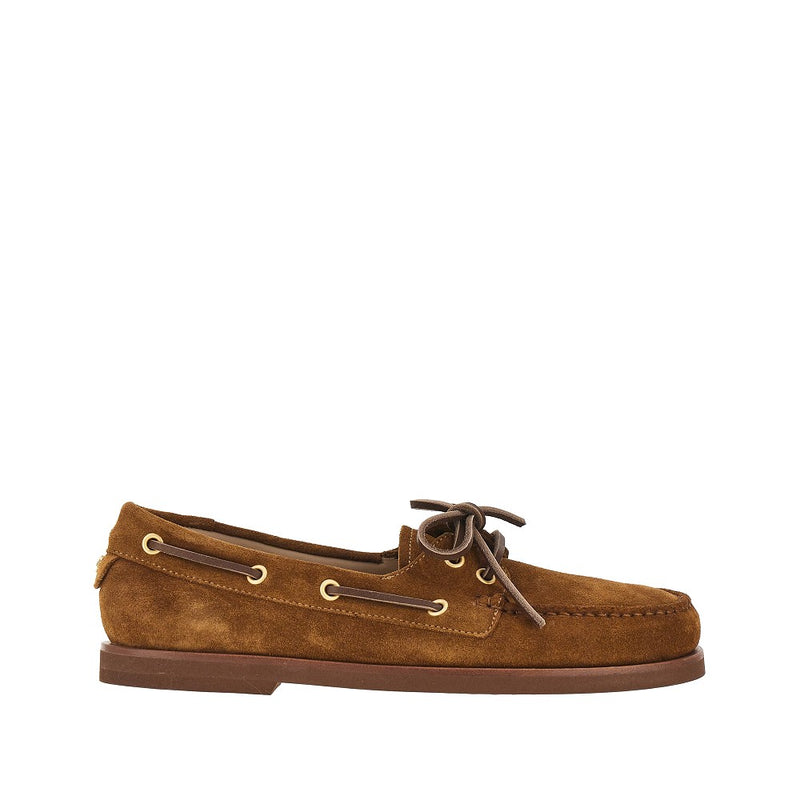 Gianvito Rossi Gianvito Rossi Vandée Suede Boat Shoes Brown - World Class Fashion