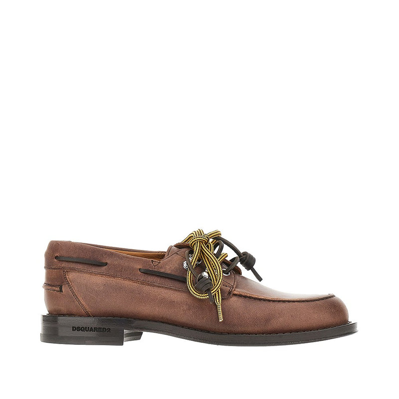 Dsquared2 Dsquared2 D2 Cottage Leather Boat Shoes Brown - World Class Fashion
