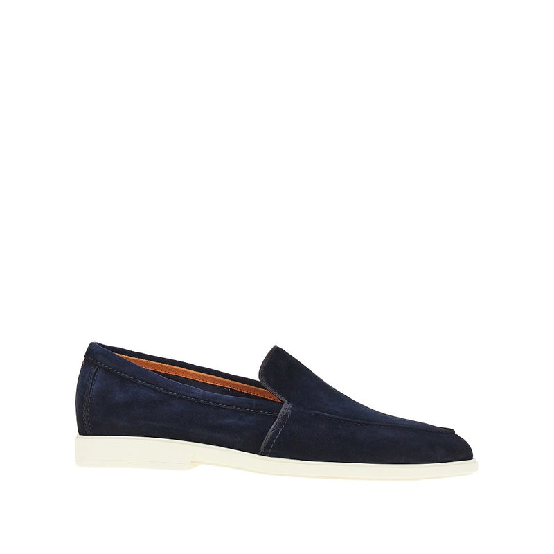 Santoni Santoni 'Malibu' Suede Leather Loafers Blue - World Class Fashion