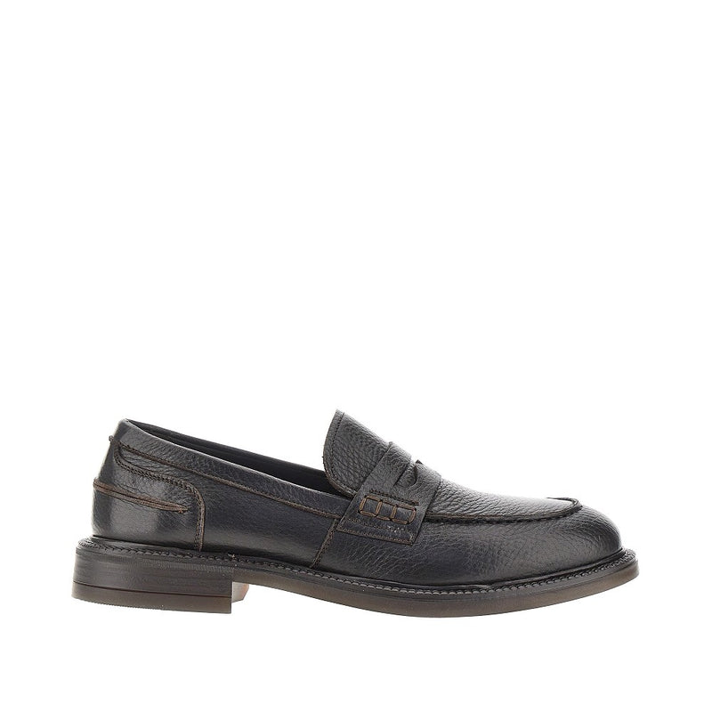 Juan Lacarcel By Calce Juan Lacarcel By Calce Grained Leather Loafers Brown Men - World Class Fashion