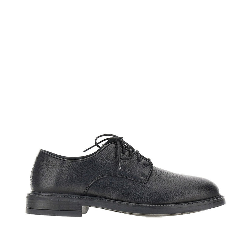 Juan Lacarcel By Calce Juan Lacarcel By Calce Grained Leather Lace-up Shoes Black - World Class Fashion