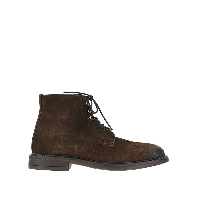 Juan Lacarcel By Calce Juan Lacarcel By Calce Suede Leather Laced Boots Brown - World Class Fashion