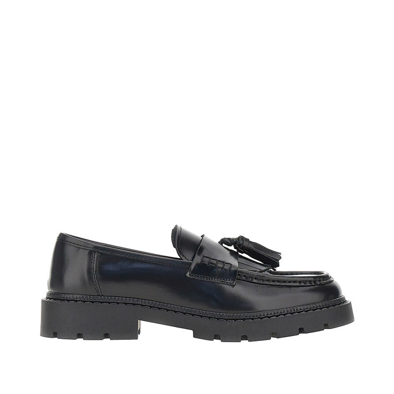 Bianco Bianco Leather Tassel Loafers Black Men - World Class Fashion