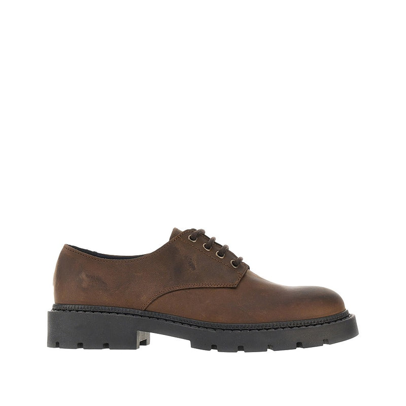 Bianco Bianco Leather Lace-up Shoes With Vintage Effect - World Class Fashion