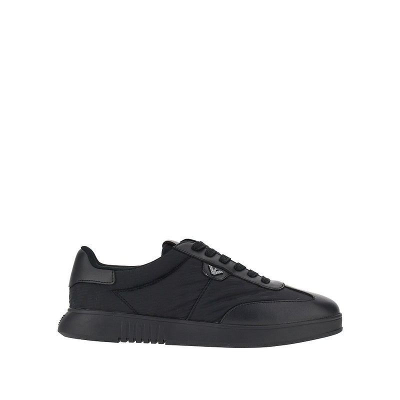 Emporio Armani Emporio Armani Nylon Leather Sneakers Black Men - World Class Fashion