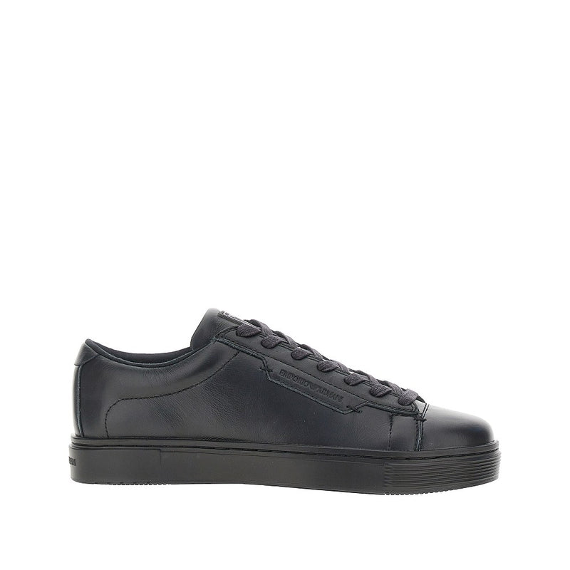 Emporio Armani Emporio Armani Travel Essential Leather Sneakers Black - World Class Fashion