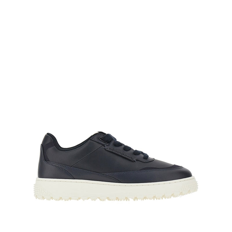 Emporio Armani Emporio Armani Leather Sneakers Blue Men - World Class Fashion