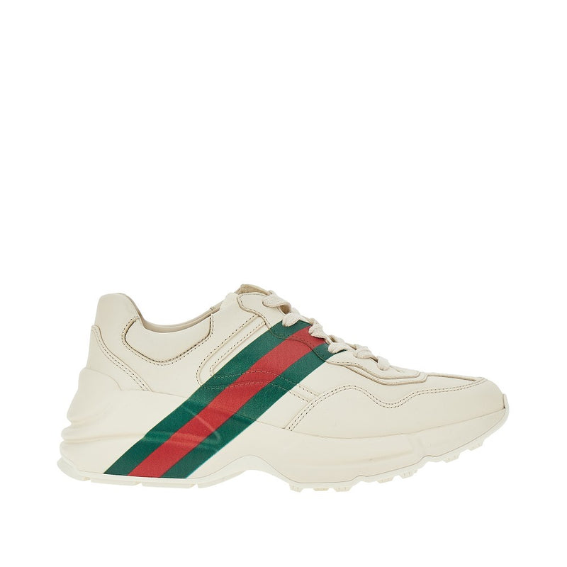 Gucci Gucci Rython Leather Sneakers Beige Women - World Class Fashion