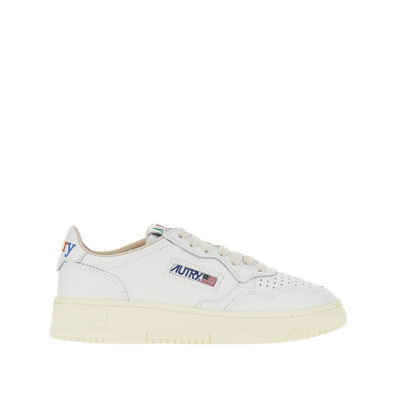 Autry Autry Multicolour Embroidery Medalist Low Sneakers White - World Class Fashion