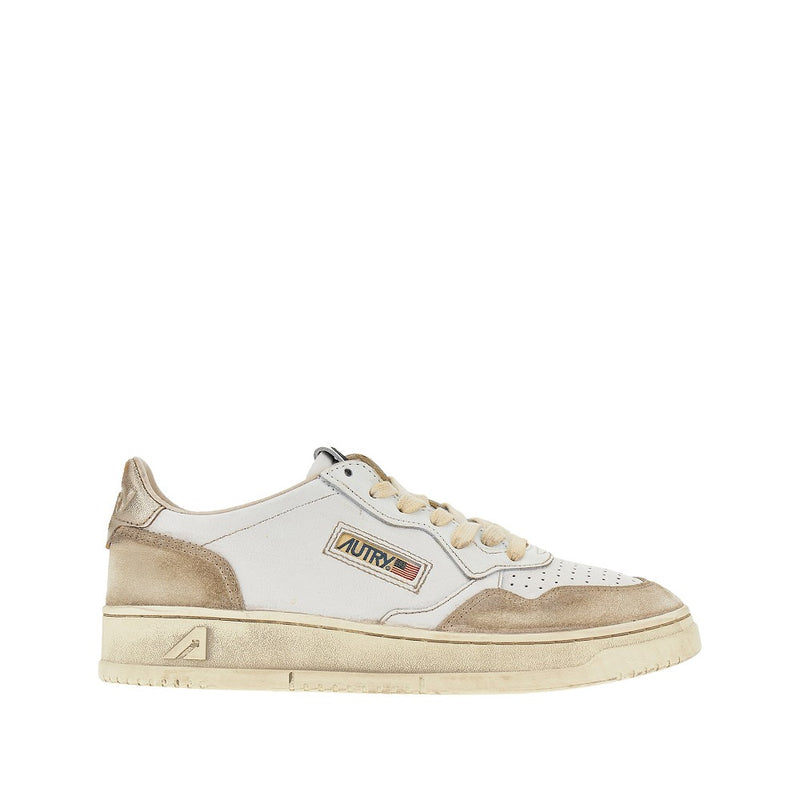 Autry Autry Super Vintage Medalist Low Sneakers White Gold - World Class Fashion