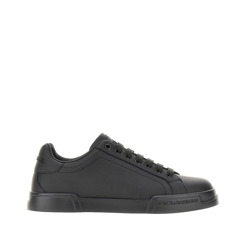 Dolce&gabbana Dolce&Gabbana Portofino Nappa Leather Sneakers Black - World Class Fashion