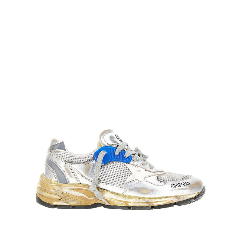 Golden Goose Golden Goose Running Dad Mesh Leather Sneakers Silver - World Class Fashion