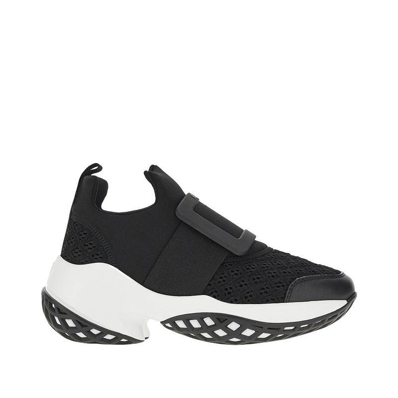 Roger Vivier Roger Vivier Viv' Run Fabric Sneakers Black Women - World Class Fashion