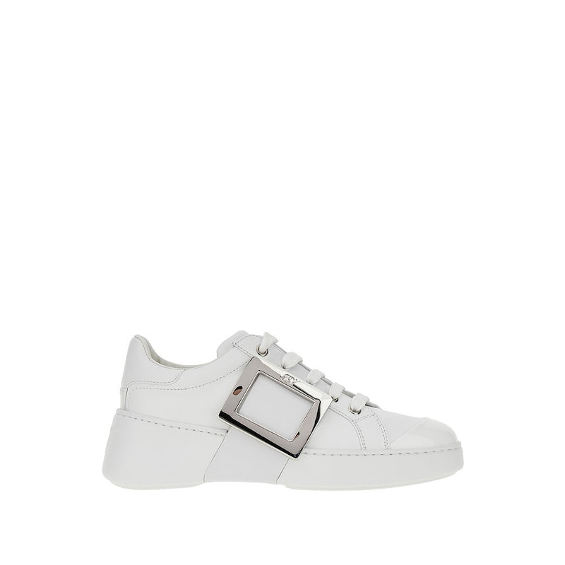 Roger Vivier Roger Vivier Viv' Skate Leather Sneakers White - World Class Fashion