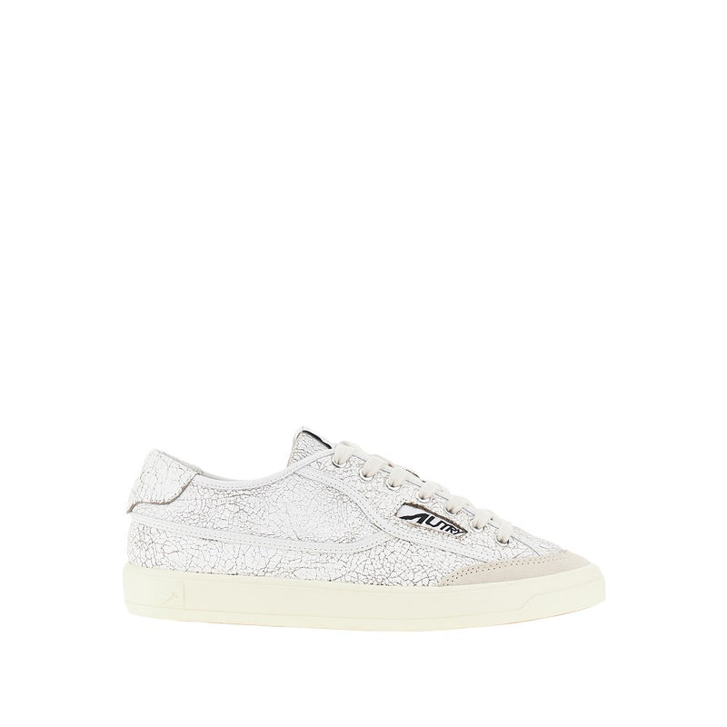 Autry Autry 'Windscape' Craquelé Leather Sneakers White - World Class Fashion